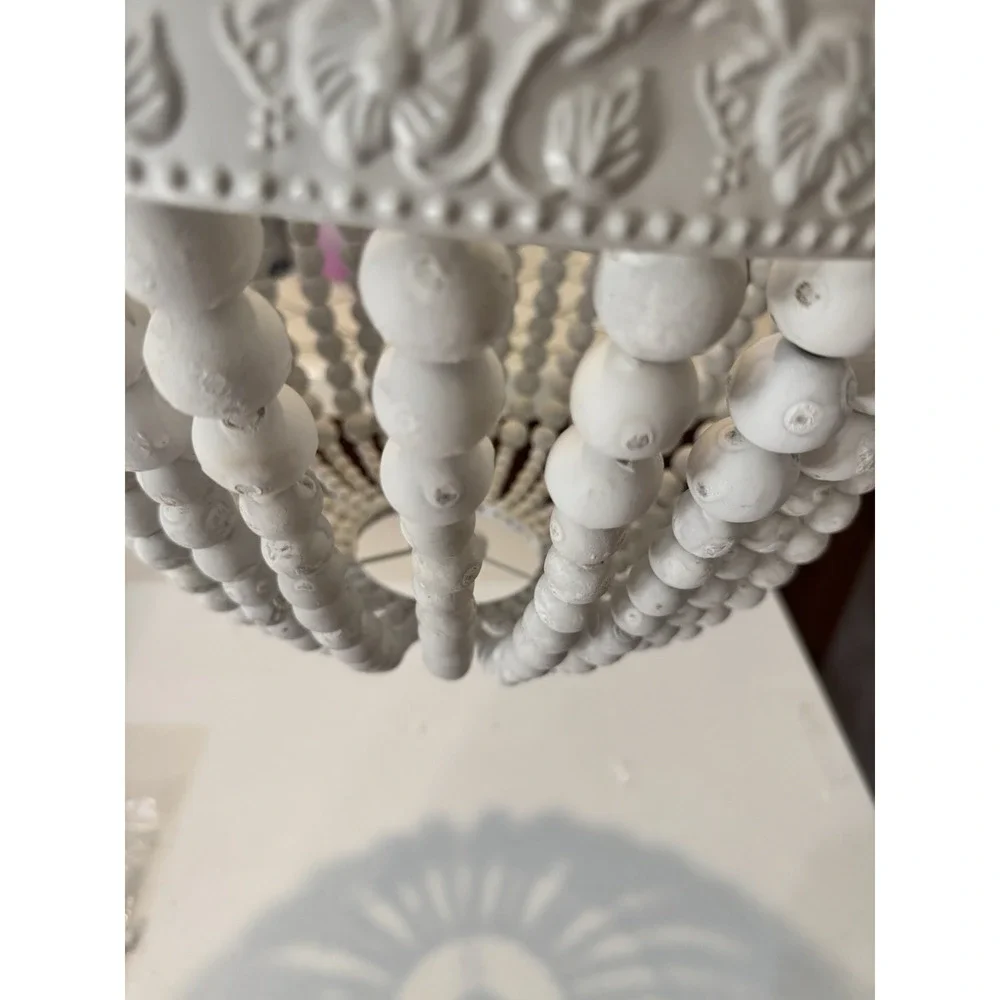 Bead Design Entryway Chandelier With Lights (3 Sockets)